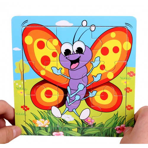 EVERY FAMILY - 24 Styles Wooden Kids Jigsaw Puzzles Toys With Animals The Butterfly